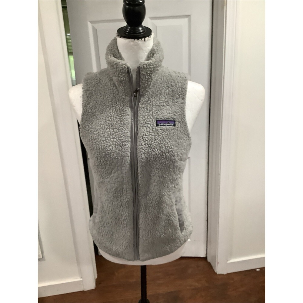 Patagonia Women's Gray Vest SZ XSmall Full Zip Sherpa Zipped Pockets